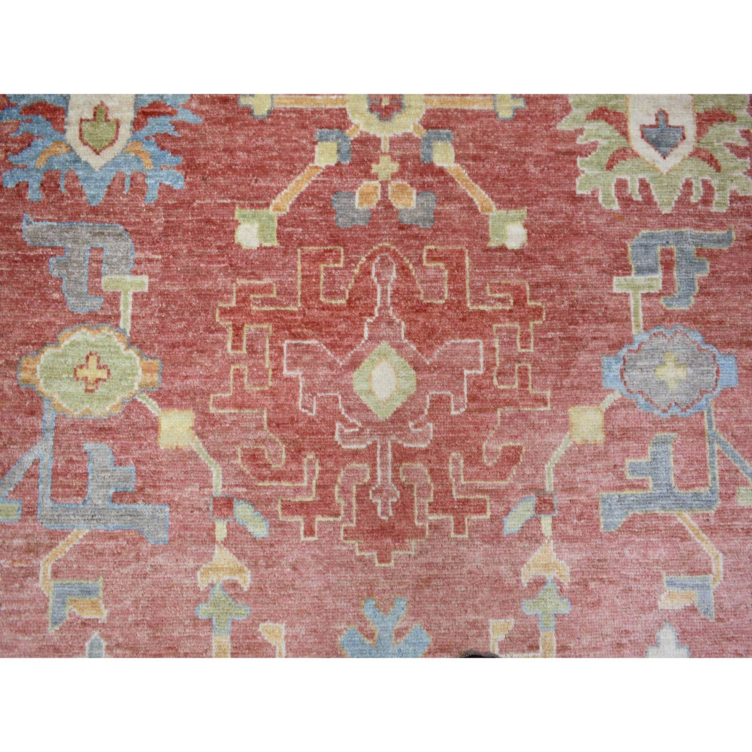 12'0" x 14'5" New Hand Knotted Pink Wool Rectangle Oriental Rug - MOA10271748