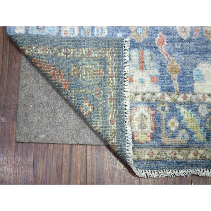 2'8" x 16'4" New Hand Knotted Blue Wool Runner Oriental Rug - MOA10271764