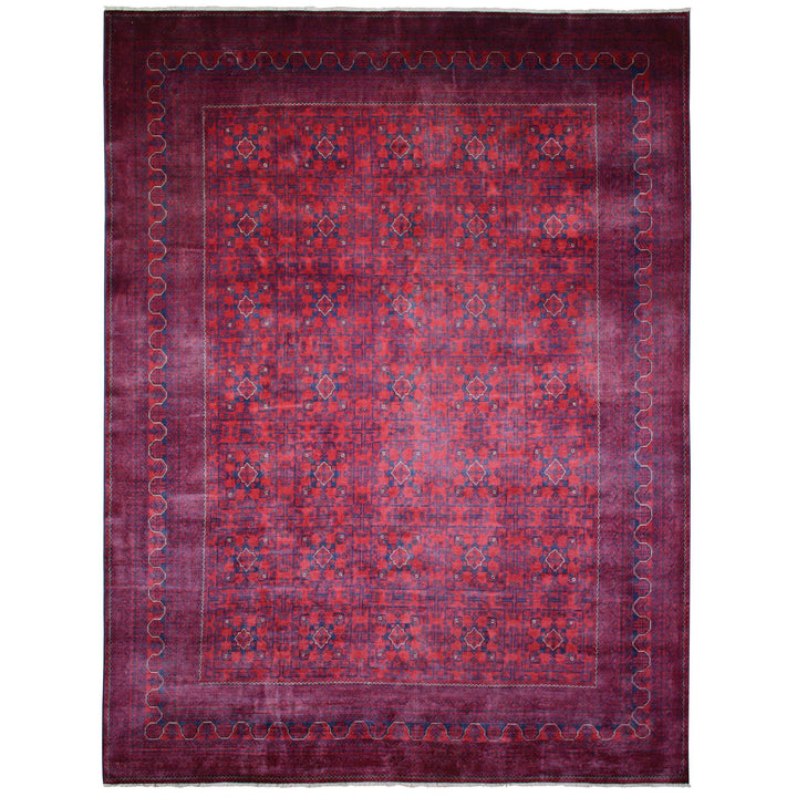 9'10" x 12'6" New Hand Knotted Red Wool Rectangle Oriental Rug - MOA10271778