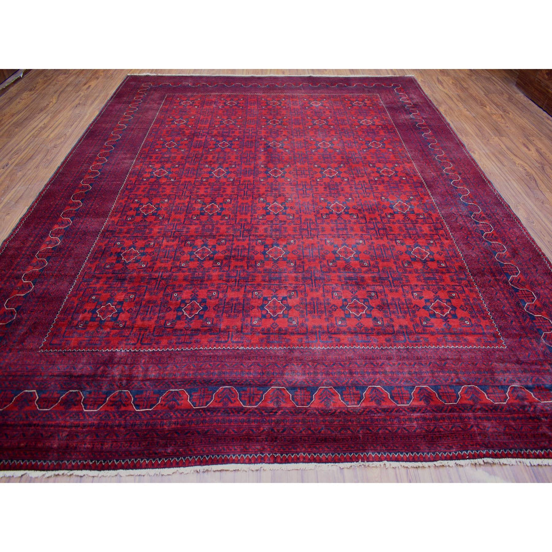 9'10" x 12'6" New Hand Knotted Red Wool Rectangle Oriental Rug - MOA10271778