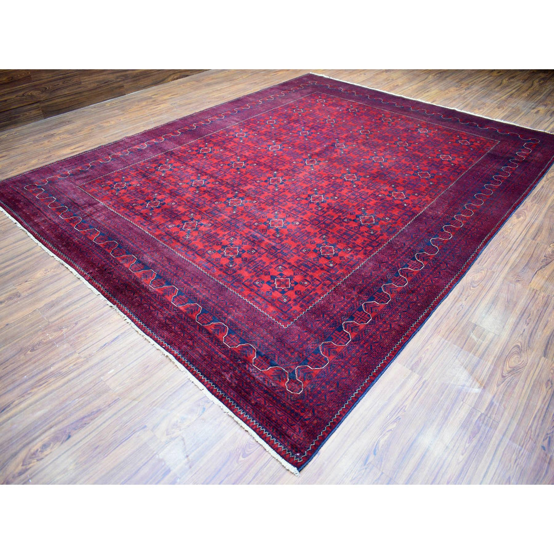 9'10" x 12'6" New Hand Knotted Red Wool Rectangle Oriental Rug - MOA10271778