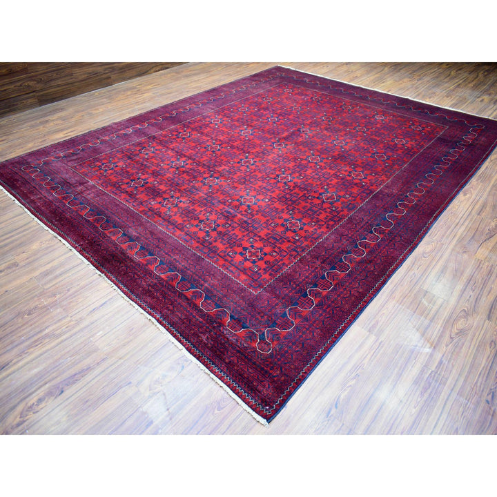 9'10" x 12'6" New Hand Knotted Red Wool Rectangle Oriental Rug - MOA10271778