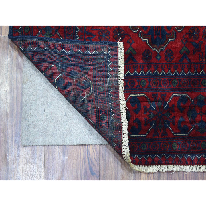 2'9" x 4'3" New Hand Knotted Red Wool Rectangle Oriental Rug - MOA10271780