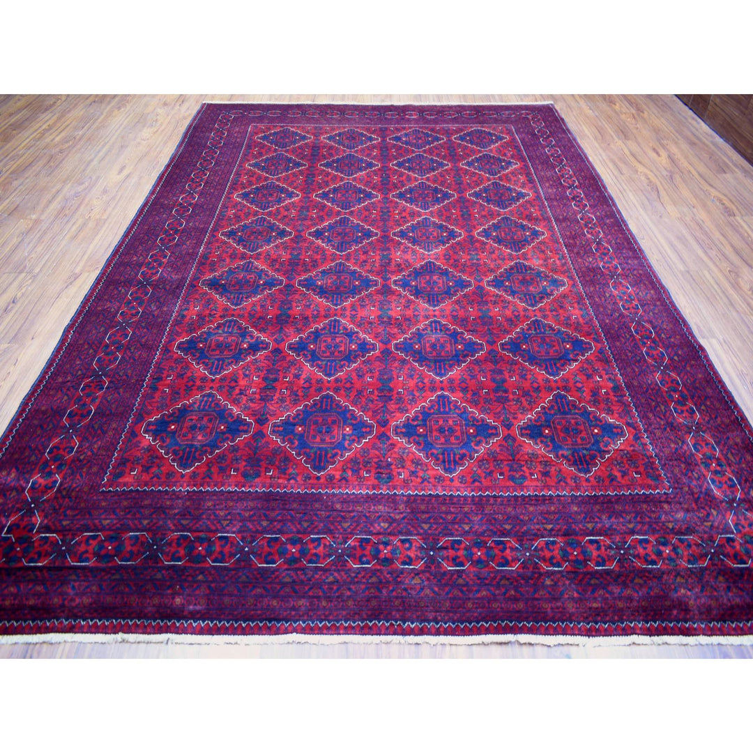 8'2" x 11'5" New Hand Knotted Red Wool Rectangle Oriental Rug - MOA10271783