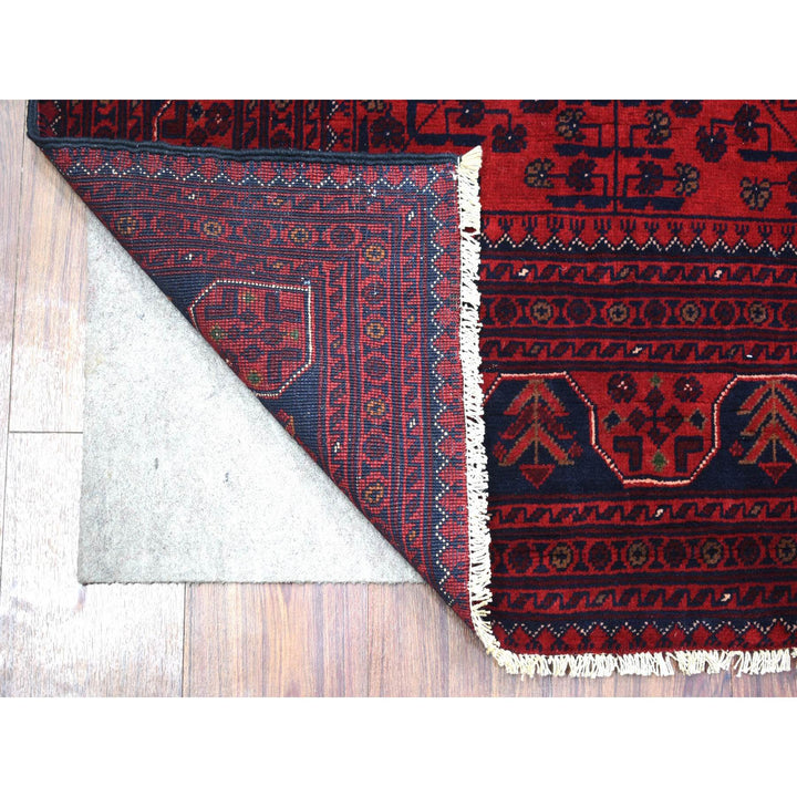 4'10" x 6'3" New Hand Knotted Red Wool Rectangle Oriental Rug - MOA10271792