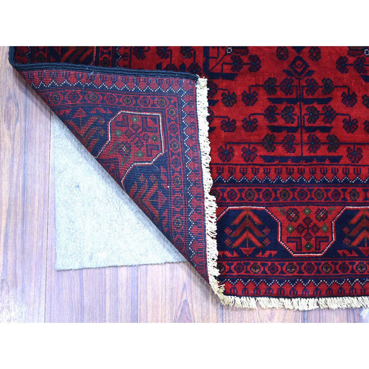 3'4" x 4'8" New Hand Knotted Red Wool Rectangle Oriental Rug - MOA10271802