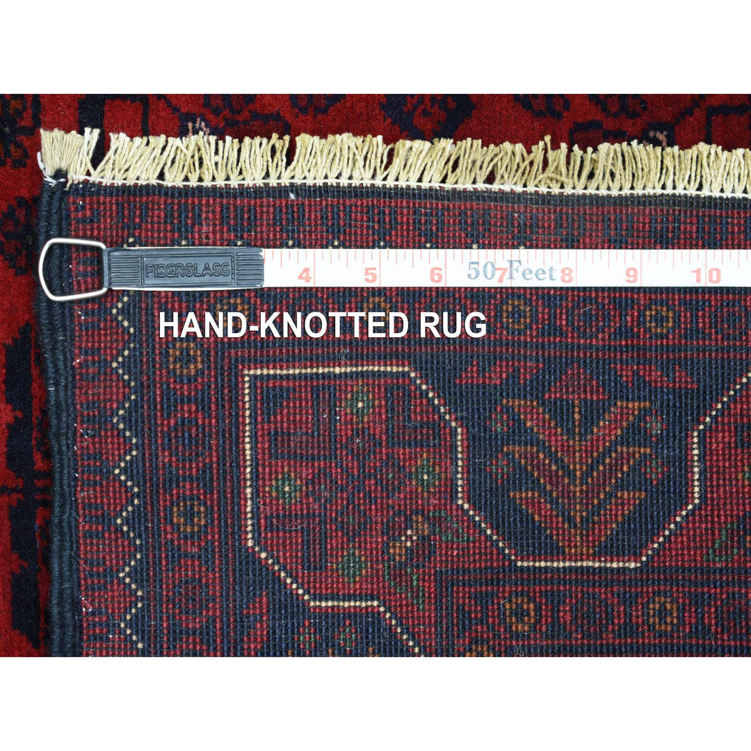 3'4" x 4'8" New Hand Knotted Red Wool Rectangle Oriental Rug - MOA10271802