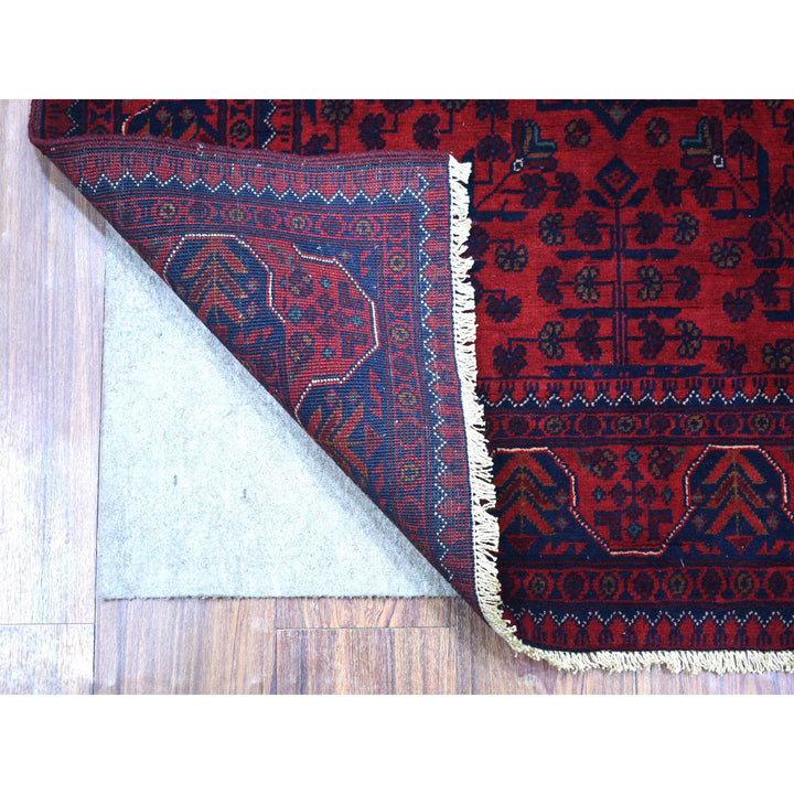 3'4" x 4'10" New Hand Knotted Red Wool Rectangle Oriental Rug - MOA10271803