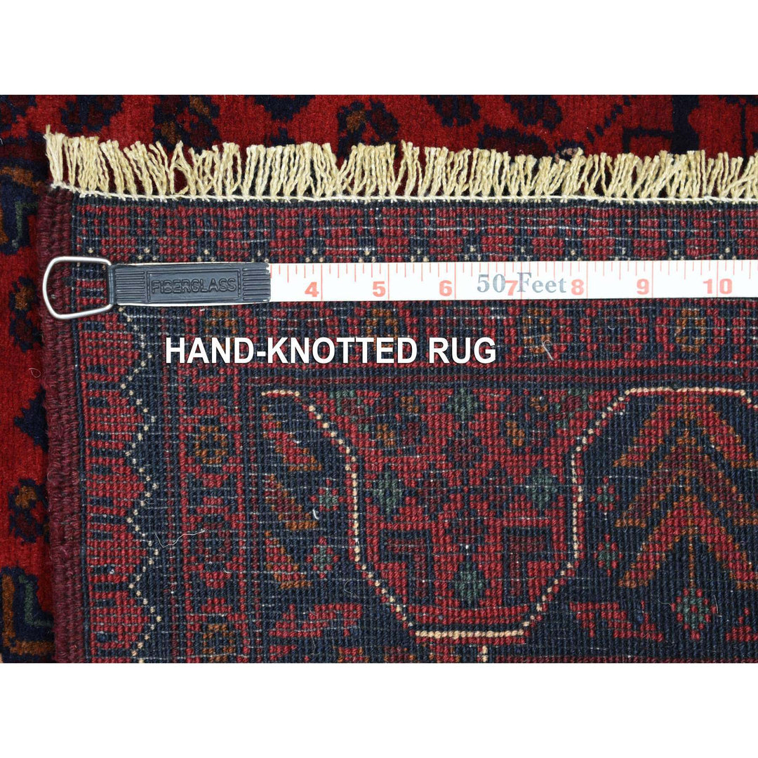 3'4" x 4'10" New Hand Knotted Red Wool Rectangle Oriental Rug - MOA10271803