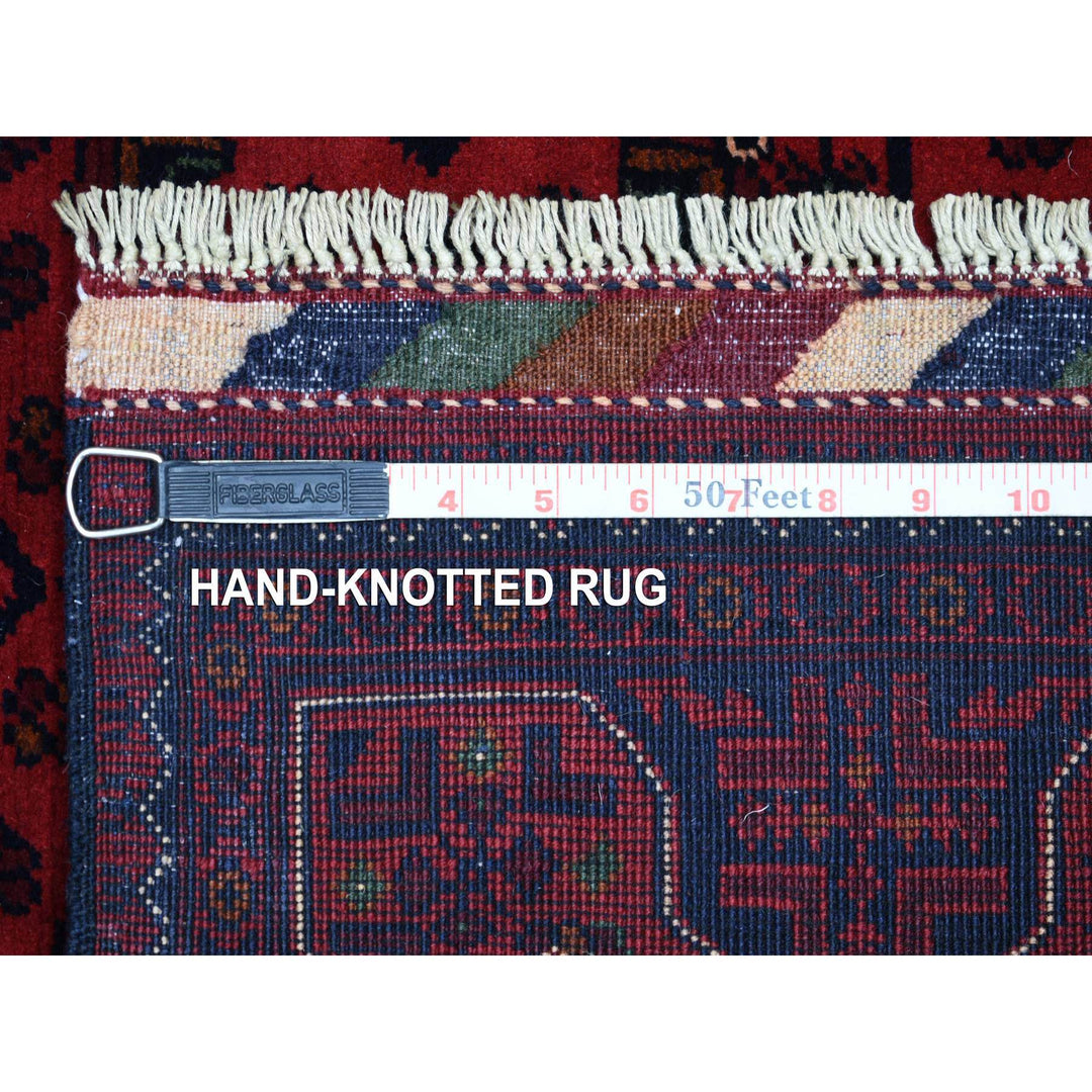 3'4" x 4'10" New Hand Knotted Red Wool Rectangle Oriental Rug - MOA10271804