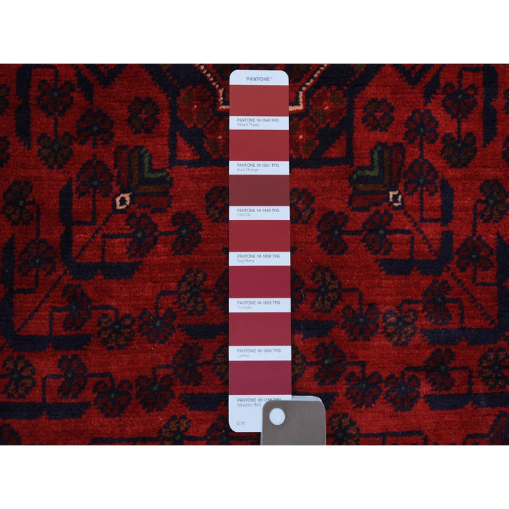 3'3" x 5'0" New Hand Knotted Red Wool Rectangle Oriental Rug - MOA10271808