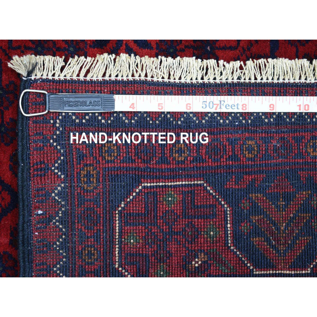 3'3" x 5'0" New Hand Knotted Red Wool Rectangle Oriental Rug - MOA10271808