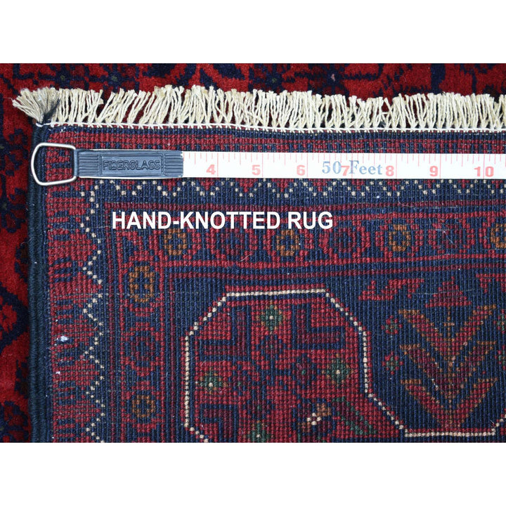 3'3" x 5'0" New Hand Knotted Red Wool Rectangle Oriental Rug - MOA10271808