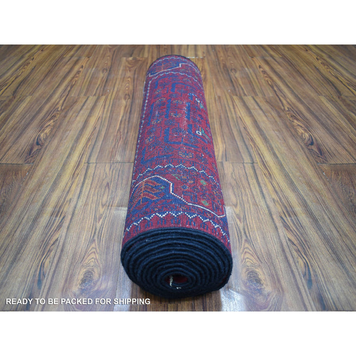 2'8" x 12'9" New Hand Knotted Red Wool Runner Oriental Rug - MOA10271811