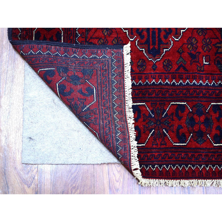 2'9" x 12'10" New Hand Knotted Red Wool Runner Oriental Rug - MOA10271812