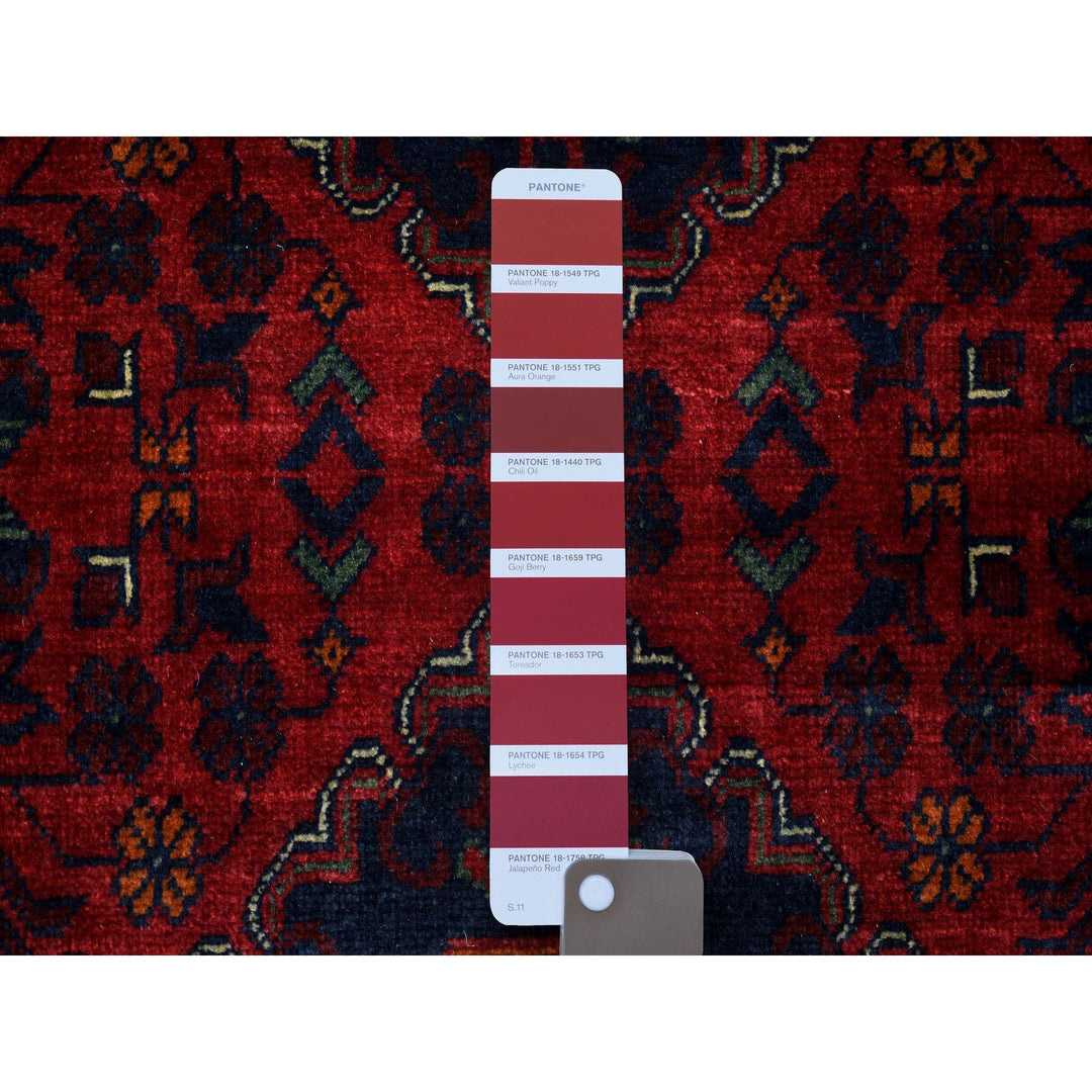 2'8" x 12'6" New Hand Knotted Red Wool Runner Oriental Rug - MOA10271814