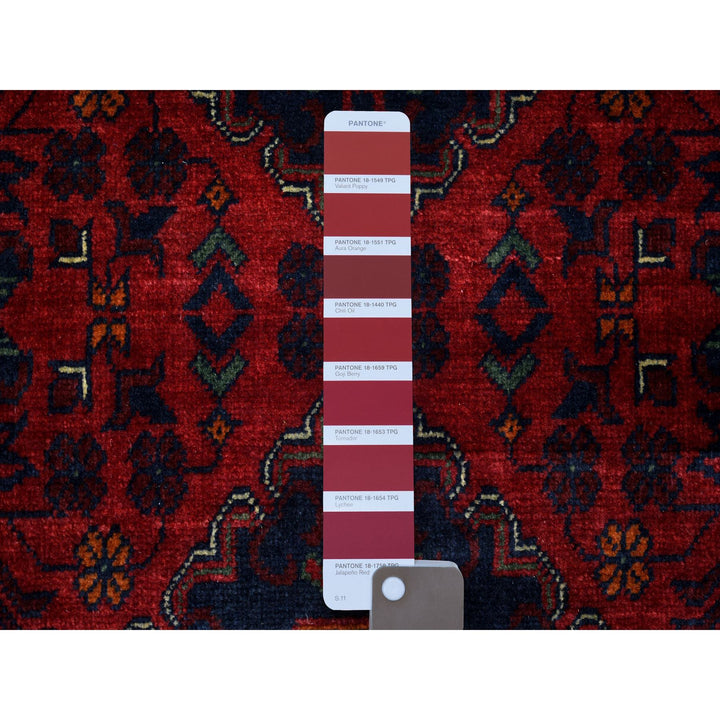 2'8" x 12'6" New Hand Knotted Red Wool Runner Oriental Rug - MOA10271814