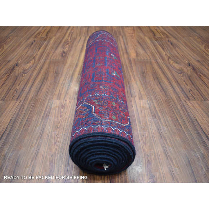 2'8" x 12'9" New Hand Knotted Red Wool Runner Oriental Rug - MOA10271815