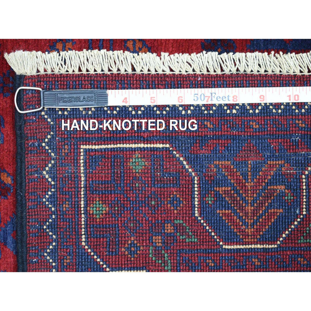 2'8" x 12'9" New Hand Knotted Red Wool Runner Oriental Rug - MOA10271815