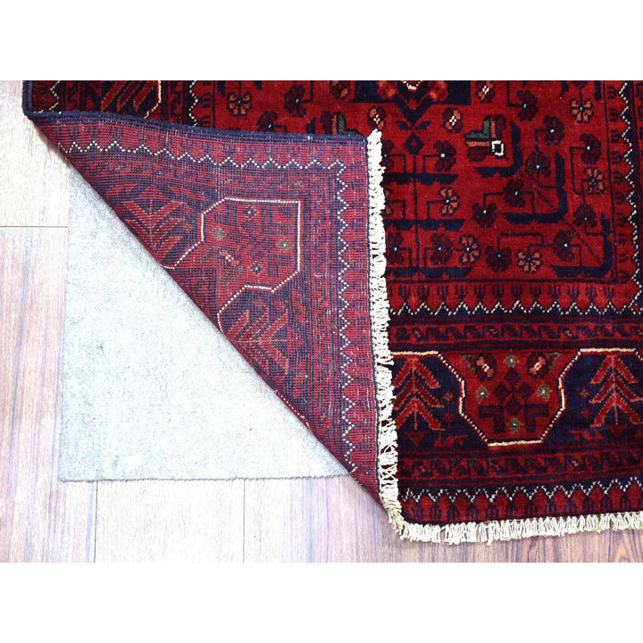 2'8" x 9'5" New Hand Knotted Red Wool Runner Oriental Rug - MOA10271817