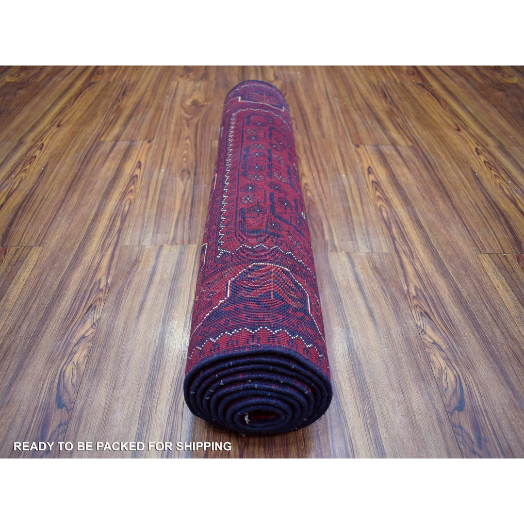 2'8" x 9'5" New Hand Knotted Red Wool Runner Oriental Rug - MOA10271817