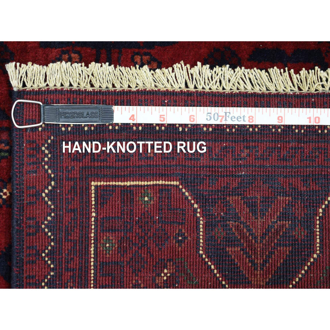 2'8" x 9'5" New Hand Knotted Red Wool Runner Oriental Rug - MOA10271817