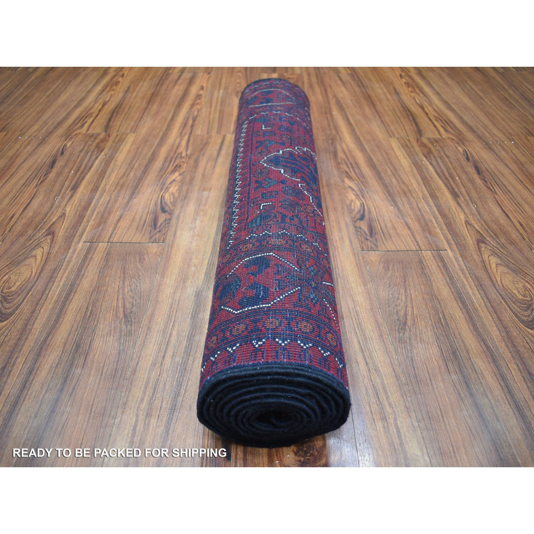 2'8" x 9'4" New Hand Knotted Red Wool Runner Oriental Rug - MOA10271818