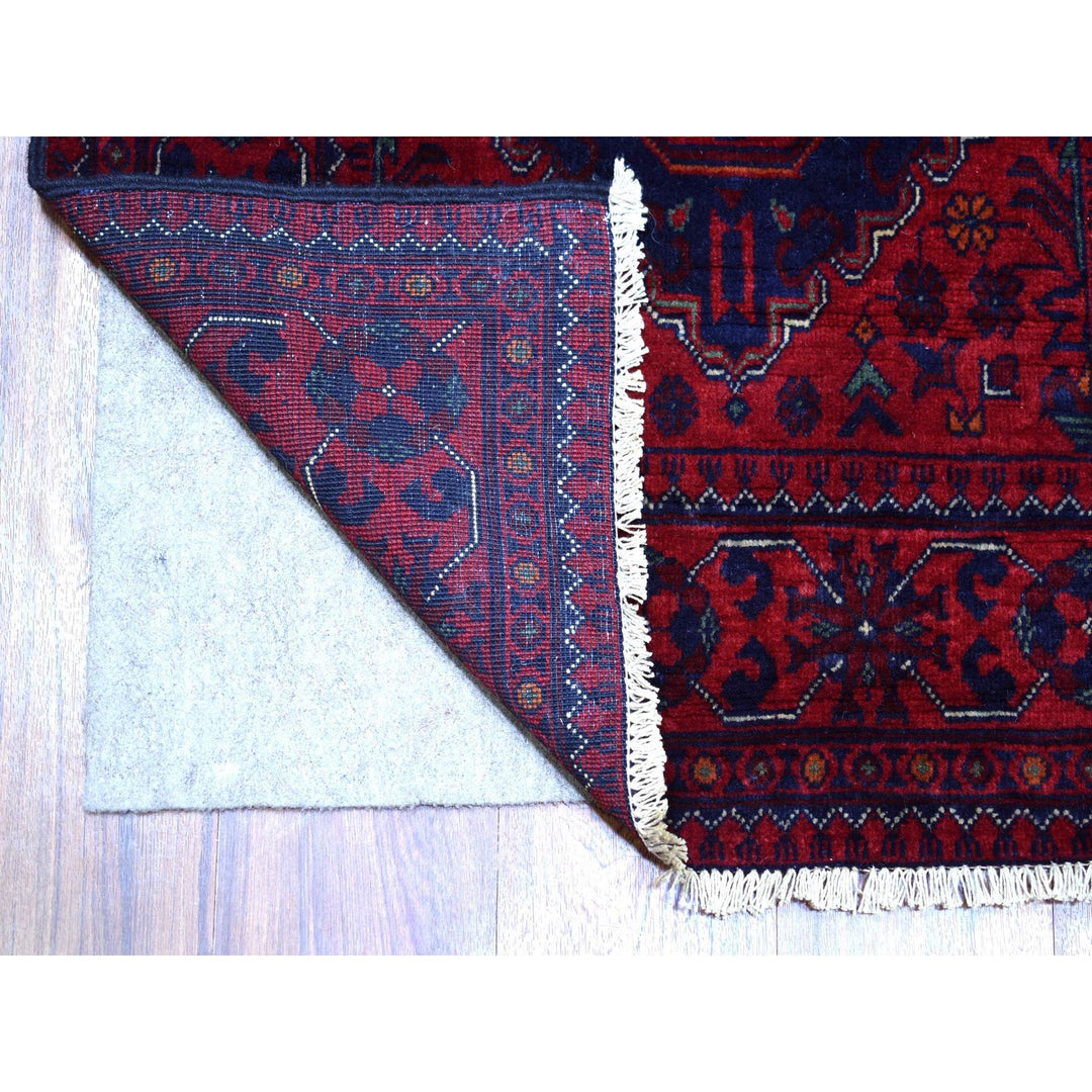 2'6" x 12'5" New Hand Knotted Red Wool Runner Oriental Rug - MOA10271819