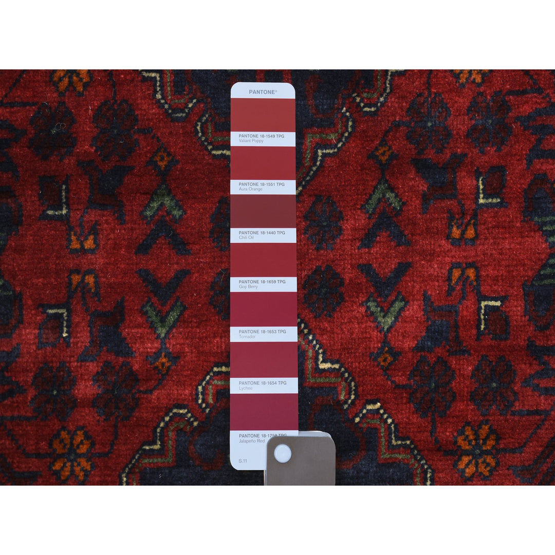 2'6" x 12'5" New Hand Knotted Red Wool Runner Oriental Rug - MOA10271819