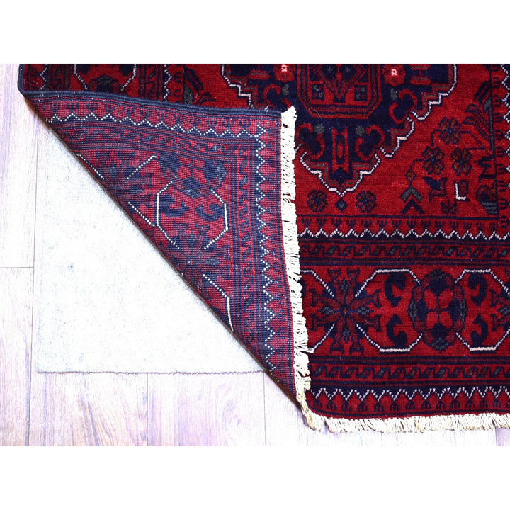 3'0" x 12'9" New Hand Knotted Red Wool Runner Oriental Rug - MOA10271820