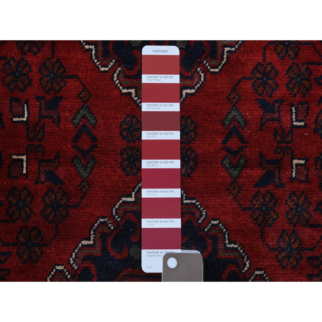 3'0" x 12'9" New Hand Knotted Red Wool Runner Oriental Rug - MOA10271820