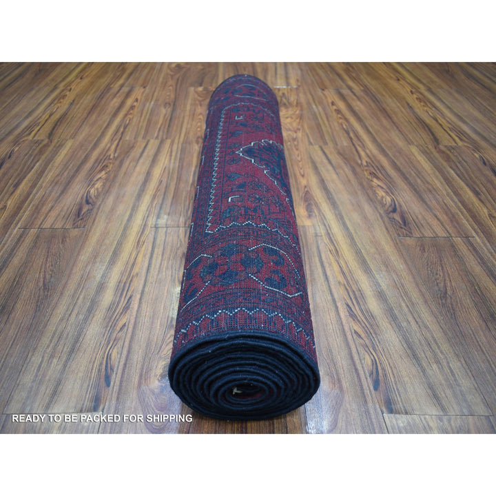 3'0" x 12'9" New Hand Knotted Red Wool Runner Oriental Rug - MOA10271820