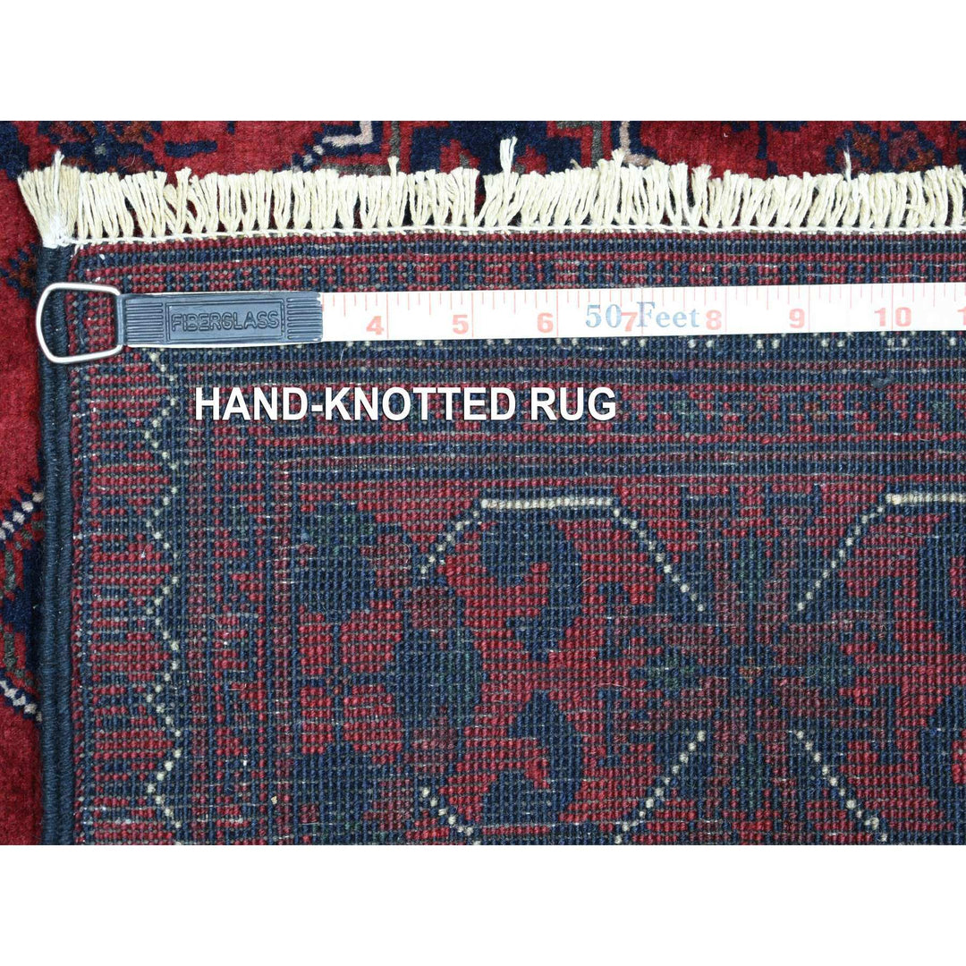 3'0" x 12'9" New Hand Knotted Red Wool Runner Oriental Rug - MOA10271820