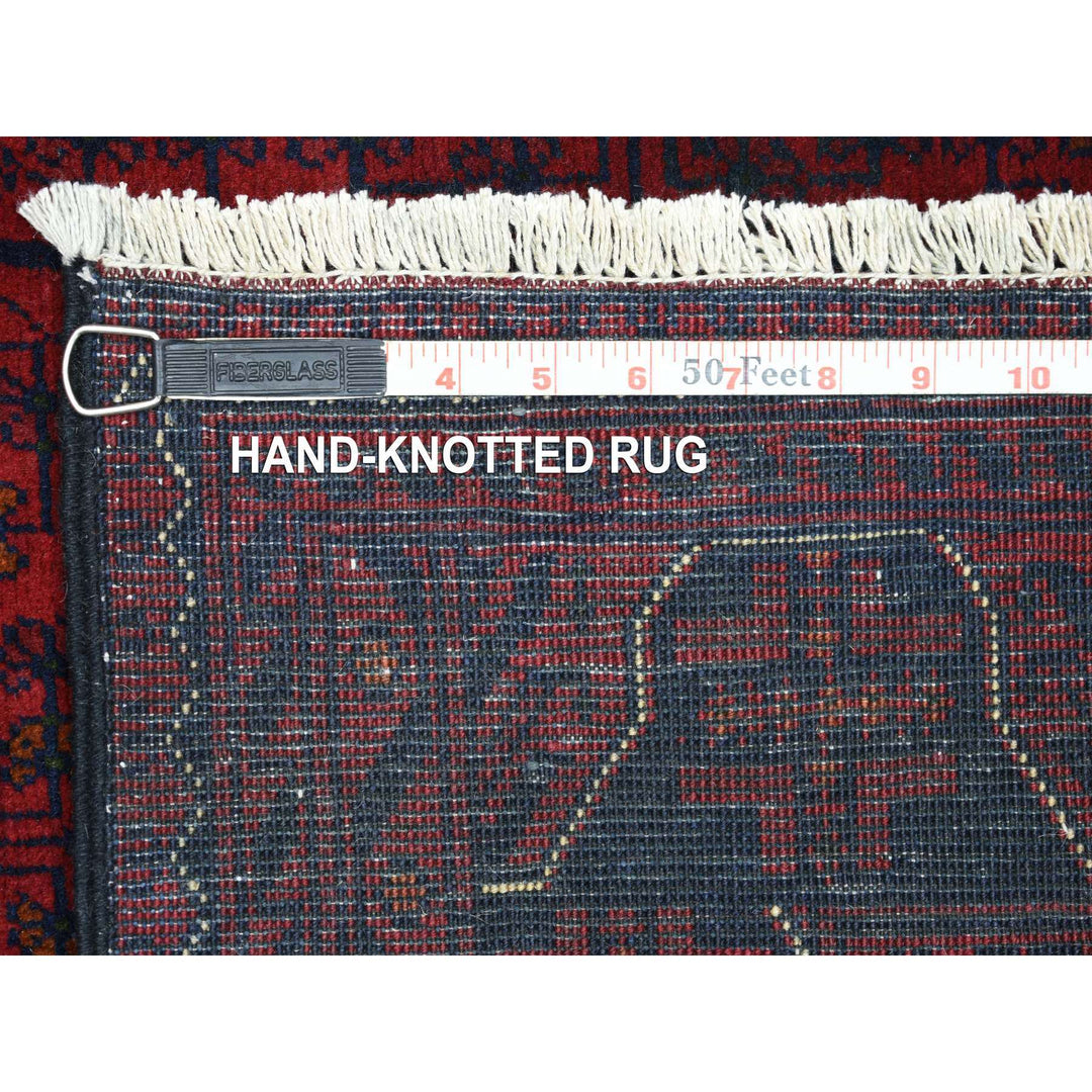 3'0" x 9'3" New Hand Knotted Red Wool Runner Oriental Rug - MOA10271821