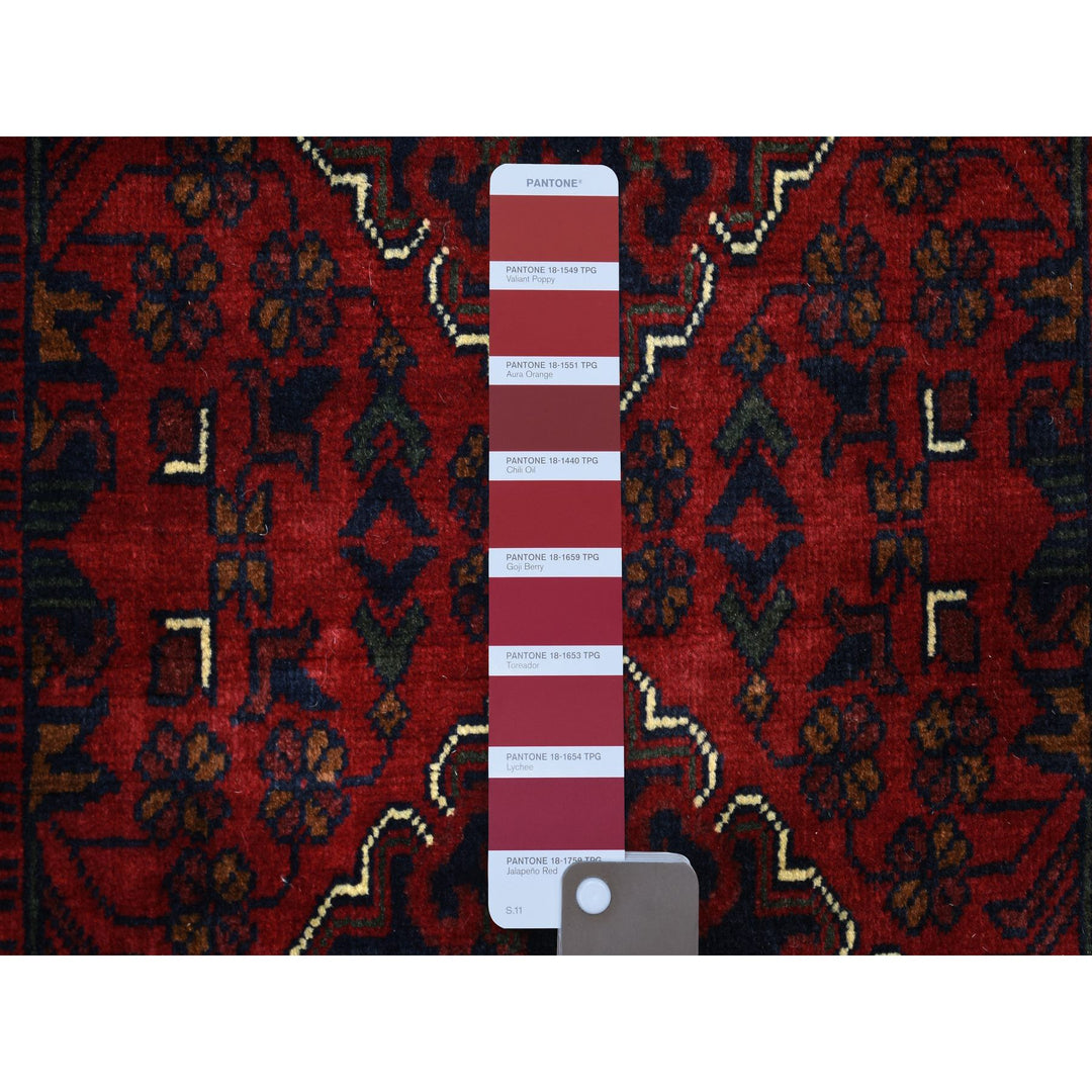 2'7" x 13'0" New Hand Knotted Red Wool Runner Oriental Rug - MOA10271823