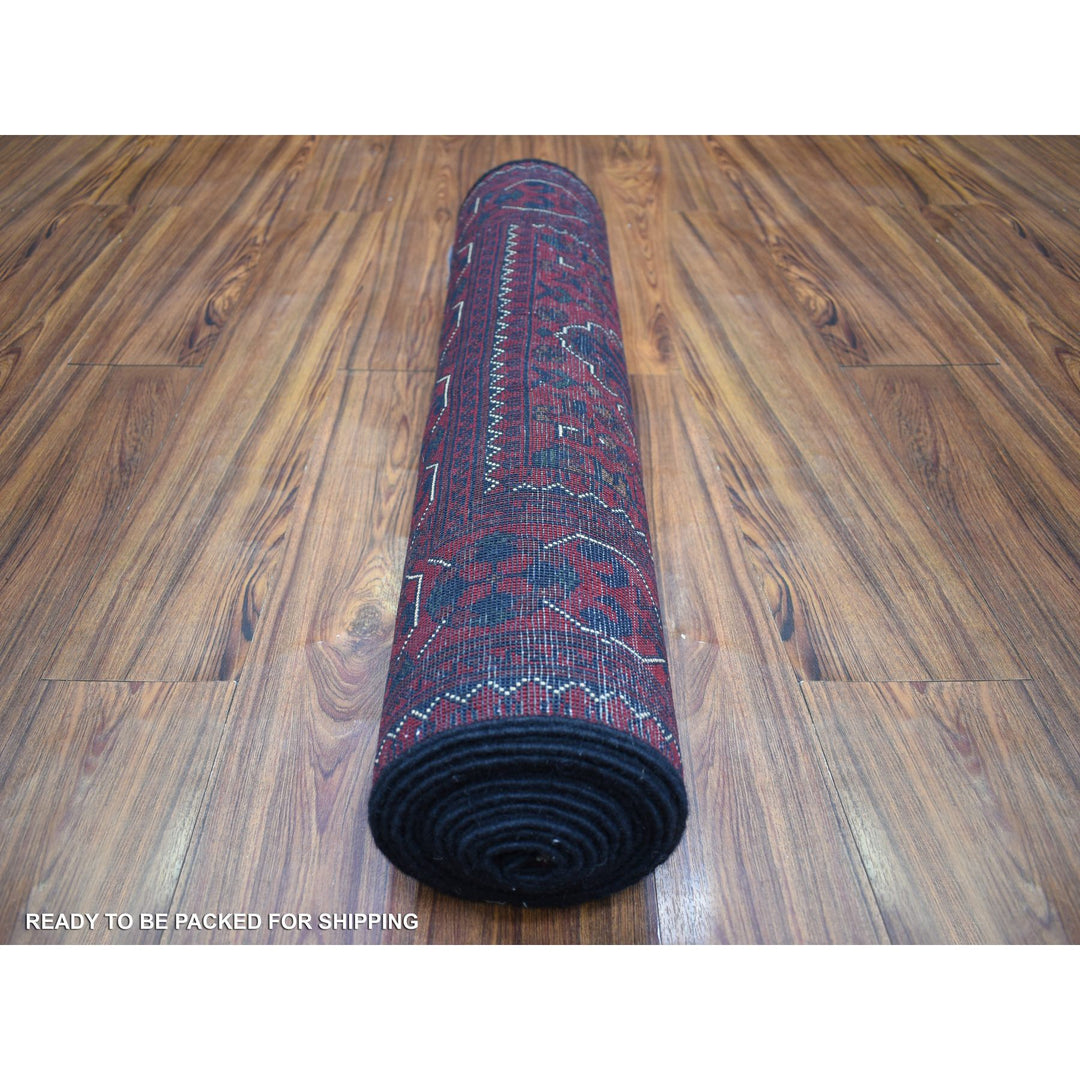 2'7" x 13'0" New Hand Knotted Red Wool Runner Oriental Rug - MOA10271823