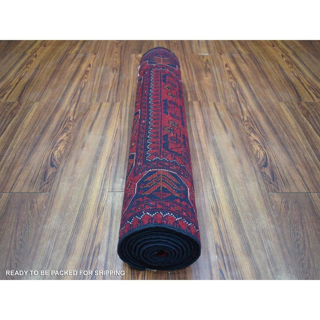 2'7" x 9'5" New Hand Knotted Red Wool Runner Oriental Rug - MOA10271824