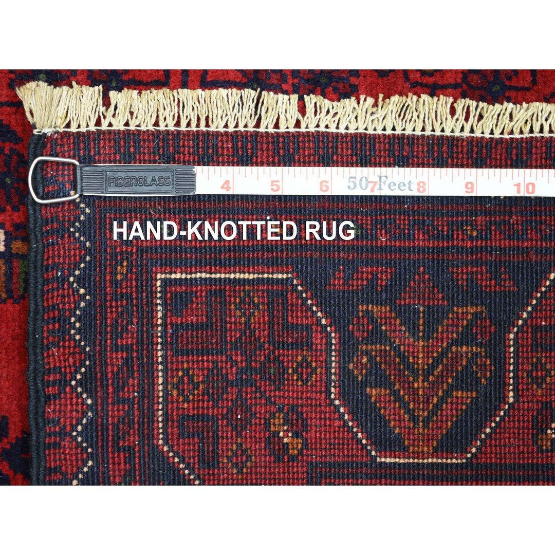 2'7" x 9'5" New Hand Knotted Red Wool Runner Oriental Rug - MOA10271824