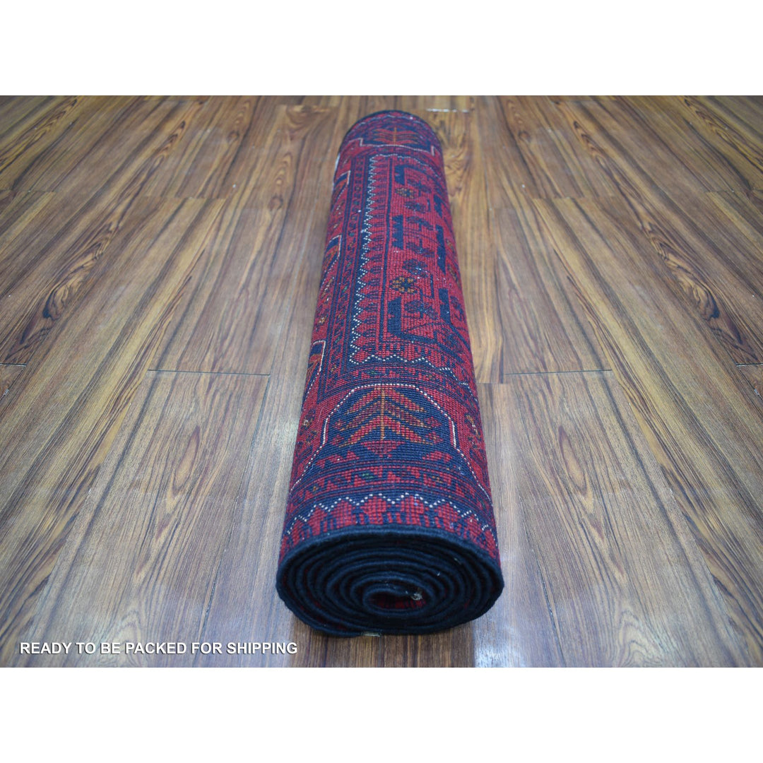 2'6" x 9'5" New Hand Knotted Red Wool Runner Oriental Rug - MOA10271826