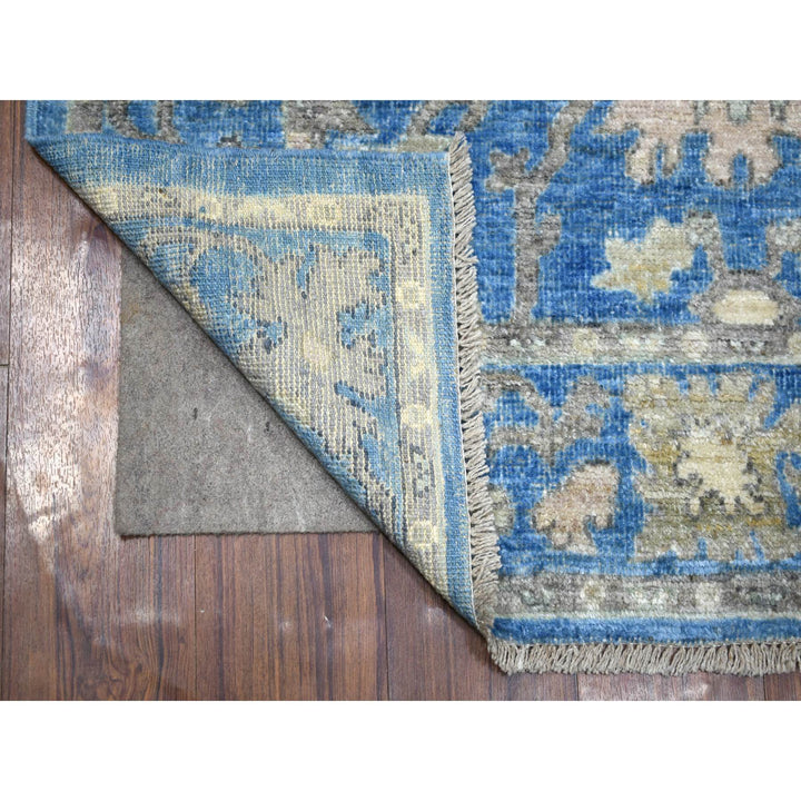 4'0" x 6'0" New Hand Knotted Blue Wool Rectangle Oriental Rug - MOA10271878