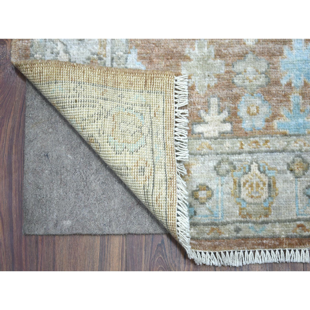 2'10" x 17'1" New Hand Knotted Brown Wool Runner Oriental Rug - MOA10271880