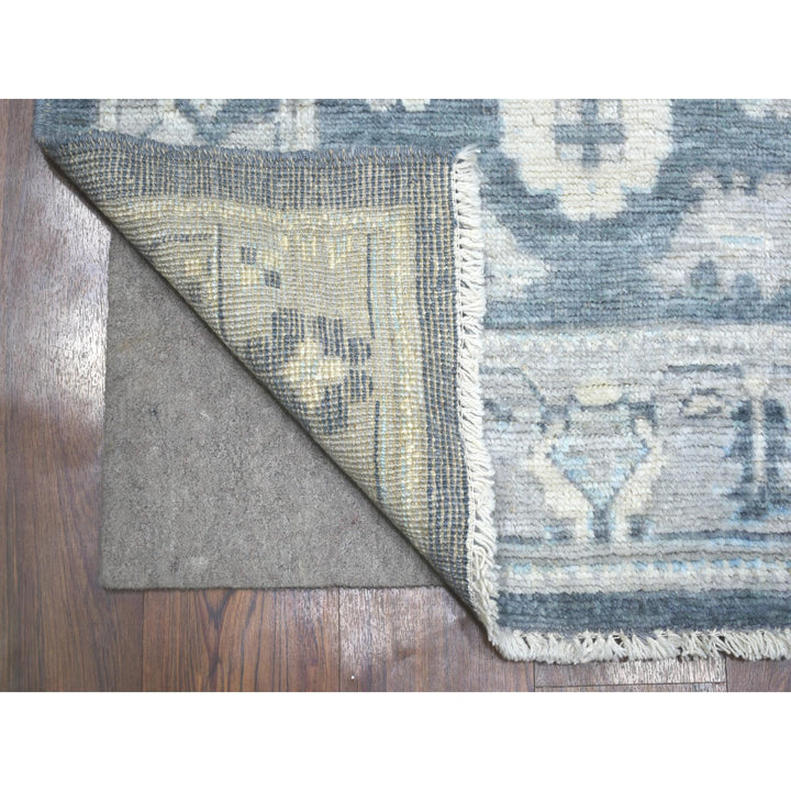 3'0" x 11'7" New Hand Knotted Grey Wool Runner Oriental Rug - MOA10271883