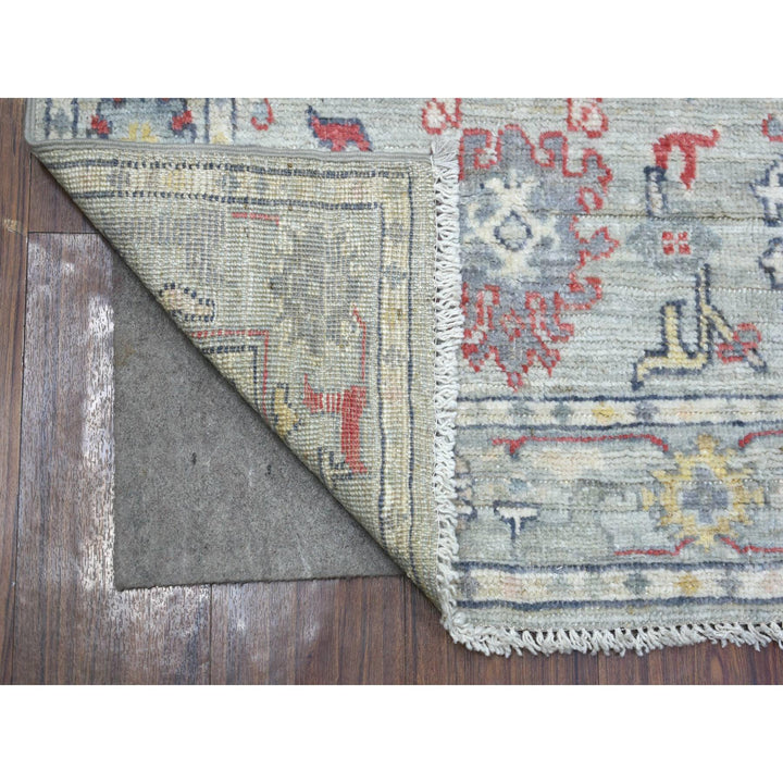 2'7" x 9'5" New Hand Knotted Grey Wool Runner Oriental Rug - MOA10271885