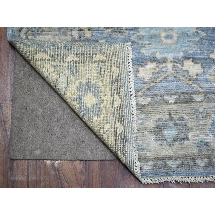 3'0" x 9'9" New Hand Knotted Blue Wool Runner Oriental Rug - MOA10271890