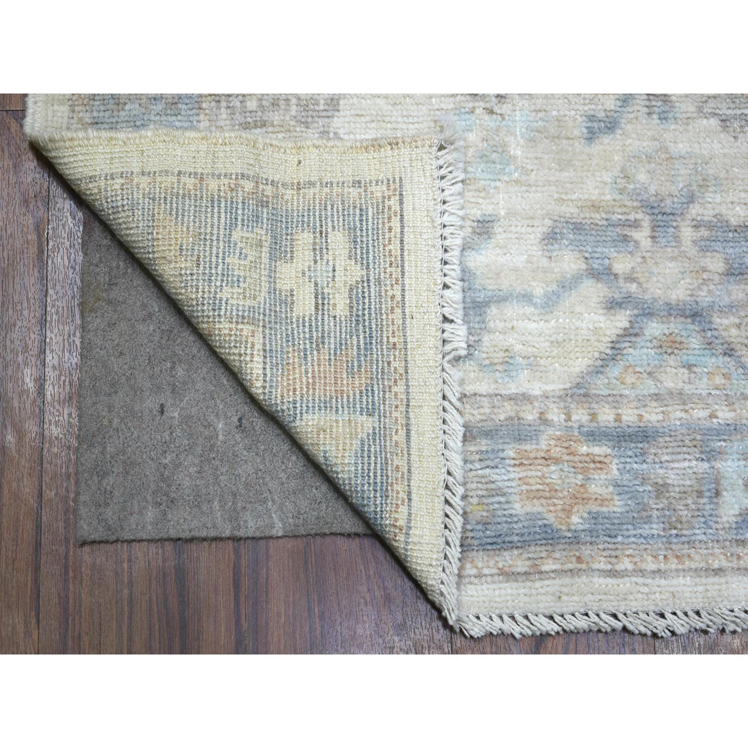 2'10" x 9'5" New Hand Knotted Ivory Wool Runner Oriental Rug - MOA10271891