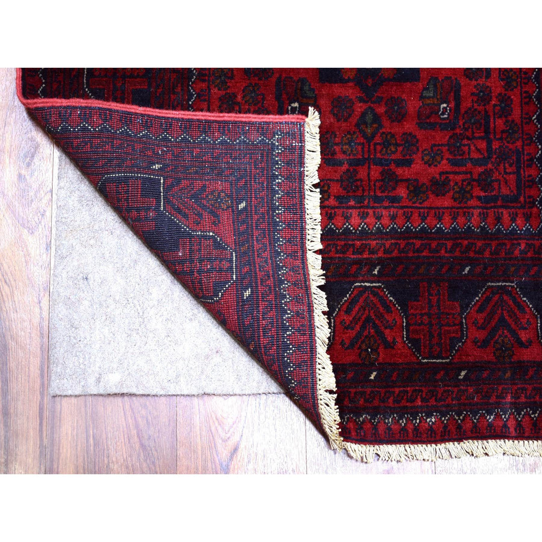 2'10" x 12'11" New Hand Knotted Red Wool Runner Oriental Rug - MOA10271894