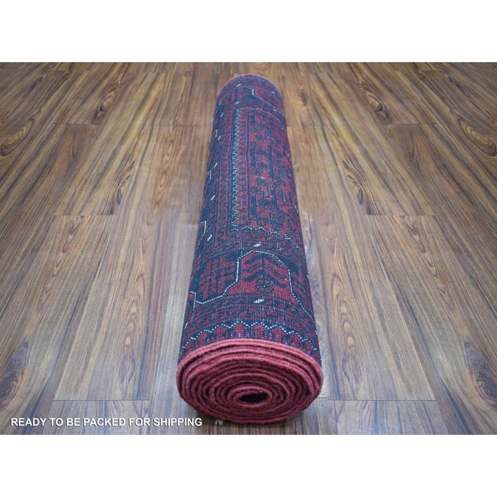 2'10" x 12'11" New Hand Knotted Red Wool Runner Oriental Rug - MOA10271894