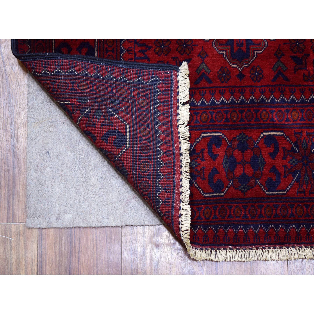 2'10" x 12'6" New Hand Knotted Red Wool Runner Oriental Rug - MOA10271897