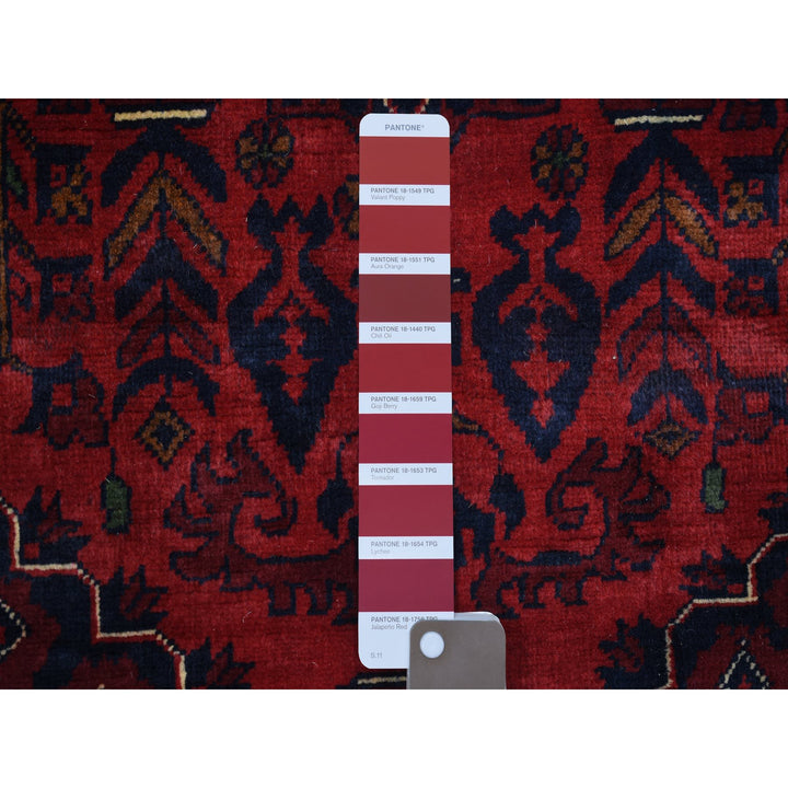 3'2" x 5'0" New Hand Knotted Red Wool Rectangle Oriental Rug - MOA10271899