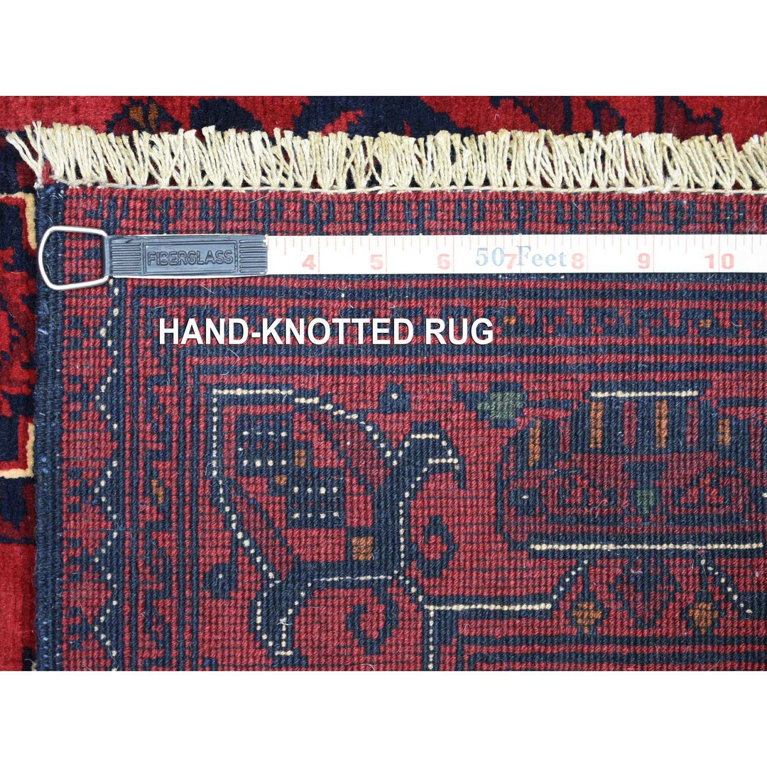 3'2" x 5'0" New Hand Knotted Red Wool Rectangle Oriental Rug - MOA10271899